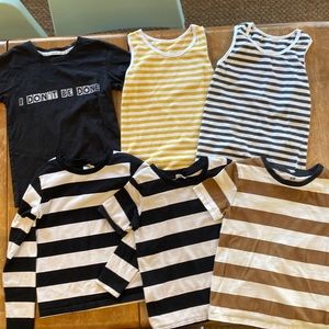 Kids striped shirt and tank lot. All sized for the age range of 6